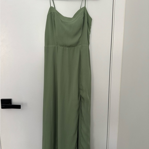 Abercrombie & Fitch Sage Green Spaghetti Strap Maxi Dress - Picture 3 of 3